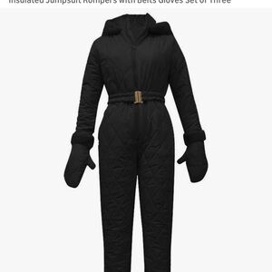 Quilted Hooded Puffer Coat with Faux Fur Trim - Black